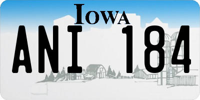 IA license plate ANI184