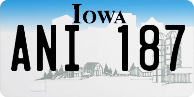 IA license plate ANI187