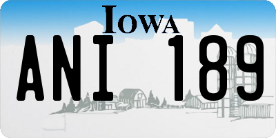IA license plate ANI189