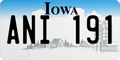 IA license plate ANI191
