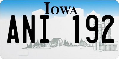 IA license plate ANI192