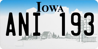 IA license plate ANI193