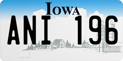 IA license plate ANI196