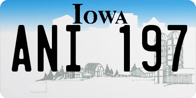 IA license plate ANI197