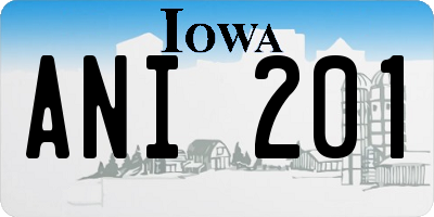 IA license plate ANI201