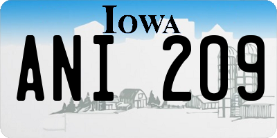IA license plate ANI209