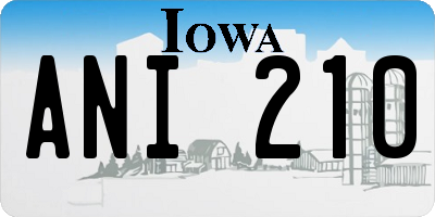 IA license plate ANI210
