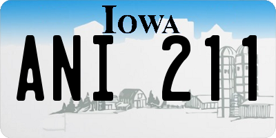 IA license plate ANI211