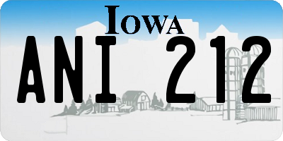 IA license plate ANI212