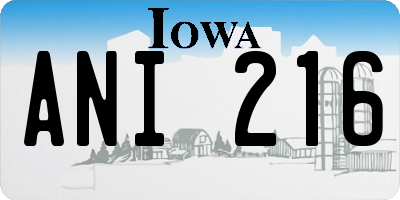 IA license plate ANI216