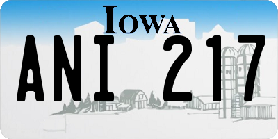 IA license plate ANI217
