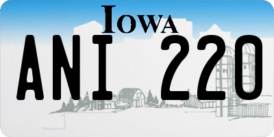 IA license plate ANI220