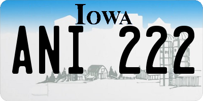 IA license plate ANI222