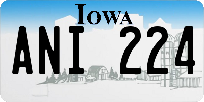 IA license plate ANI224