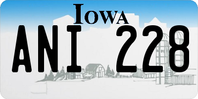 IA license plate ANI228