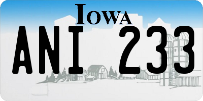 IA license plate ANI233