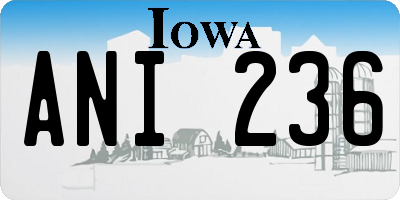 IA license plate ANI236