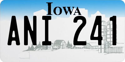 IA license plate ANI241