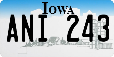 IA license plate ANI243