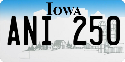 IA license plate ANI250