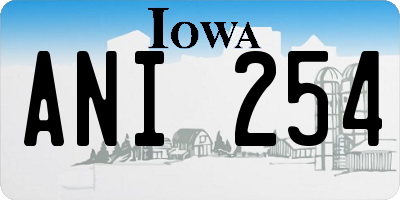 IA license plate ANI254