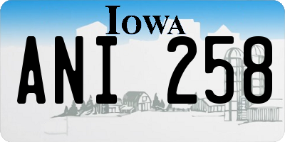 IA license plate ANI258