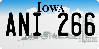 IA license plate ANI266