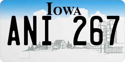 IA license plate ANI267