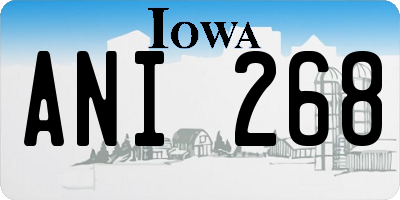 IA license plate ANI268