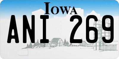 IA license plate ANI269