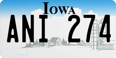 IA license plate ANI274