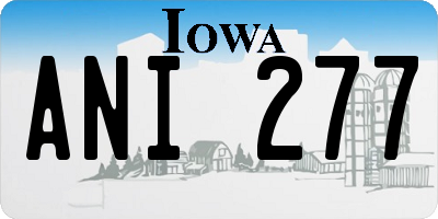IA license plate ANI277
