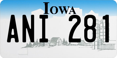 IA license plate ANI281