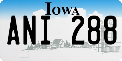IA license plate ANI288