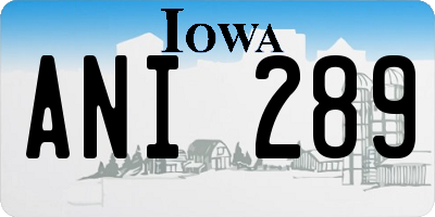 IA license plate ANI289