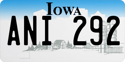 IA license plate ANI292