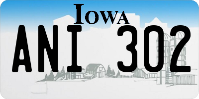 IA license plate ANI302
