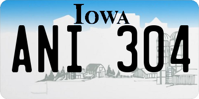 IA license plate ANI304