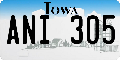 IA license plate ANI305