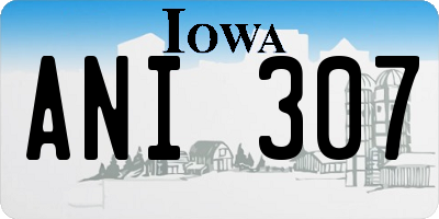 IA license plate ANI307