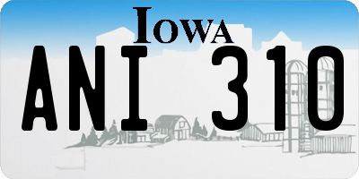IA license plate ANI310