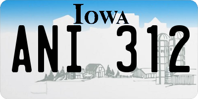 IA license plate ANI312