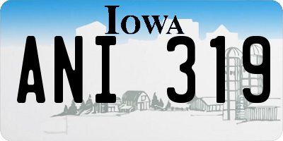 IA license plate ANI319