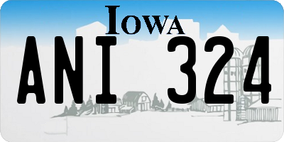 IA license plate ANI324