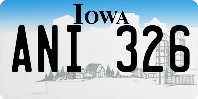 IA license plate ANI326