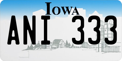 IA license plate ANI333
