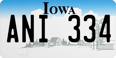 IA license plate ANI334