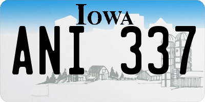 IA license plate ANI337