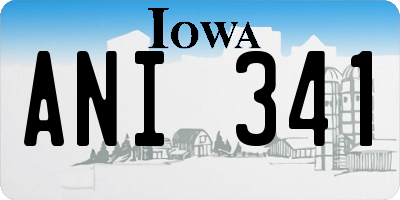 IA license plate ANI341