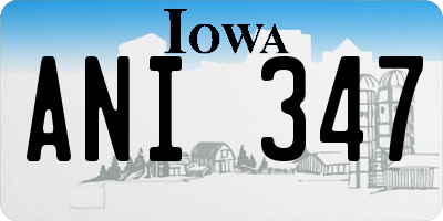 IA license plate ANI347